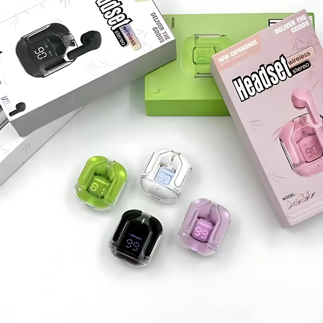 Air 31 Wireless Transparent Earbuds With Free Protective case