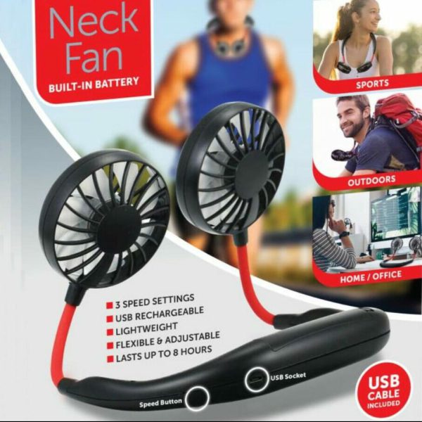 Hanging Neck Fan Dual Rechargeable Cooling
