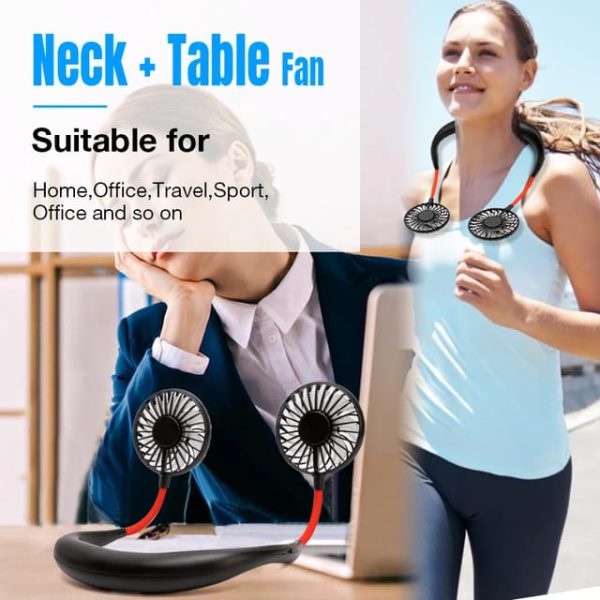Hanging Neck Fan Dual Rechargeable Cooling